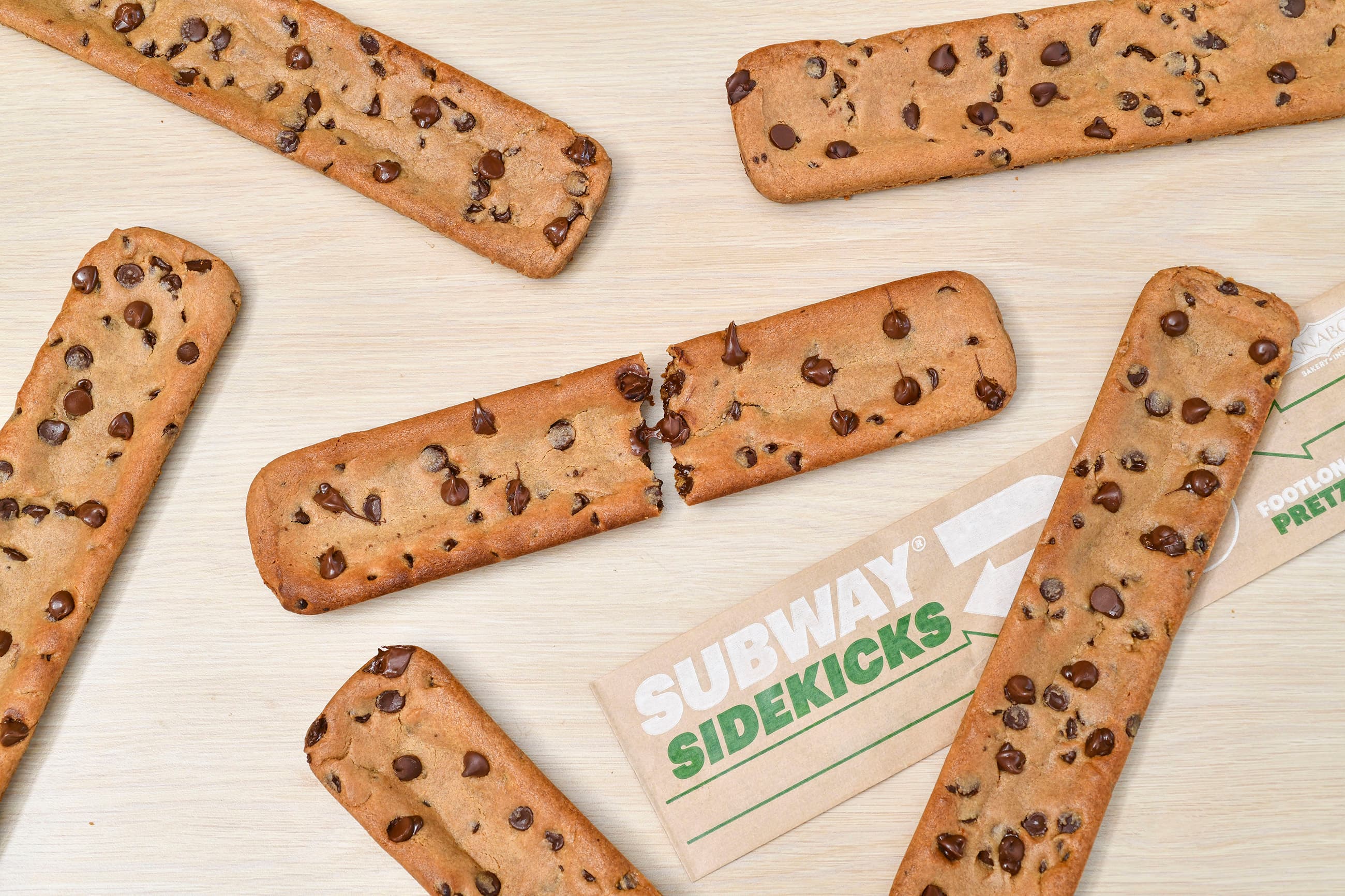 Subway Footlong Chocolate Chip Cookie served warm